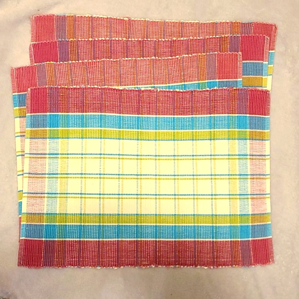 Set of 4 Cotton Weave Placemats